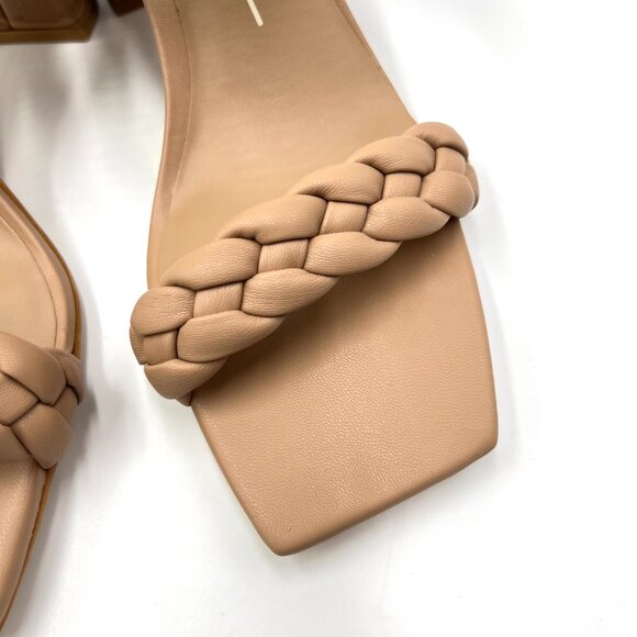 Dolce Vita Womens Size 9.5 Beige Tan Nude Braided Heels Sandals Shoes - Picture 4 of 14